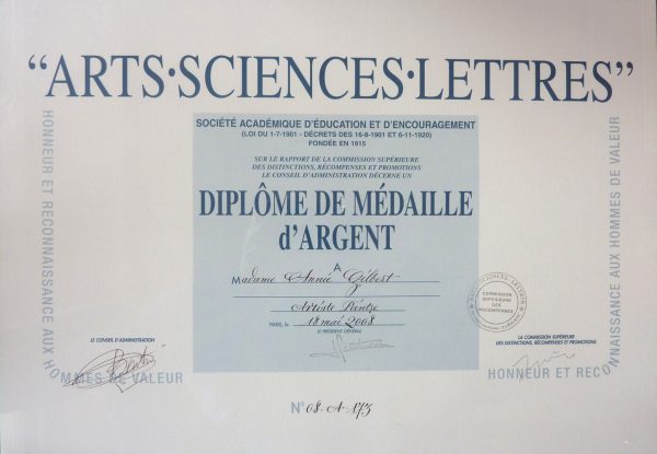 Medaille d'argent "Arts Sciences Lettres"